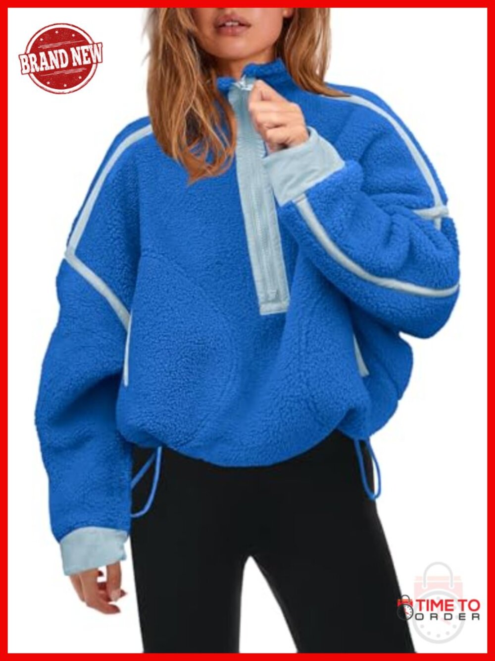 Women's Half Zip Fleece Pullover Sherpa Jacket Long Sleeve